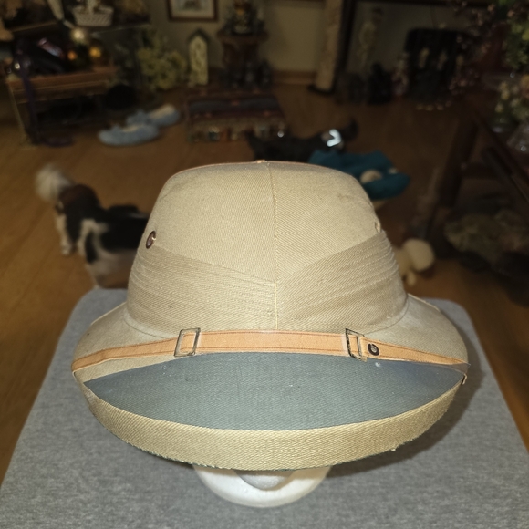 PITH HELMET,HAT CAP, SAFARI HELMET OR SOLA TOPI SIZE 7 1/4 Vintage - Picture 2 of 8